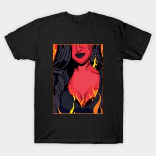 Halloween She Devil Pop Art Girl T-Shirt T-Shirt